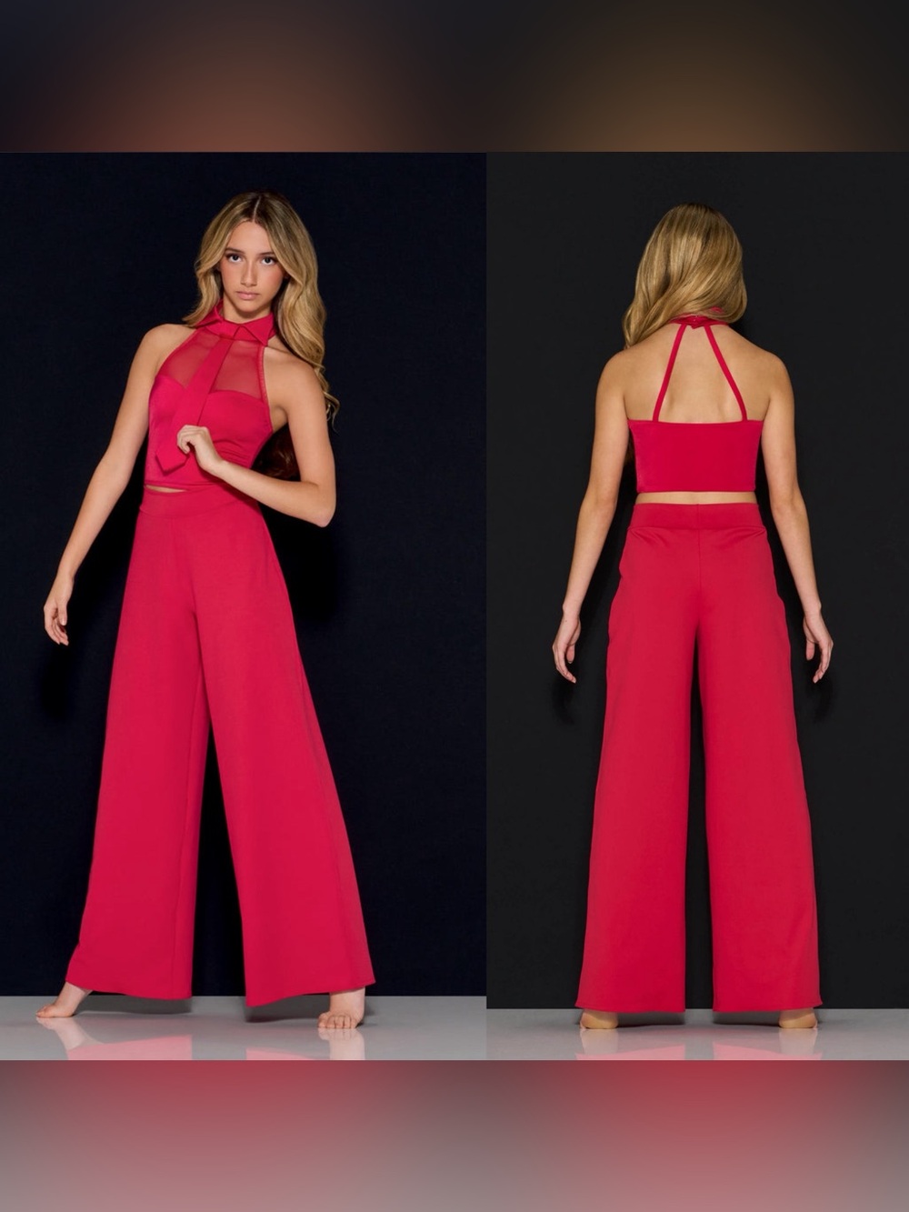 Kelle dance solo costume red 2 piece a cut above 3946 2014B MA-Medium adult